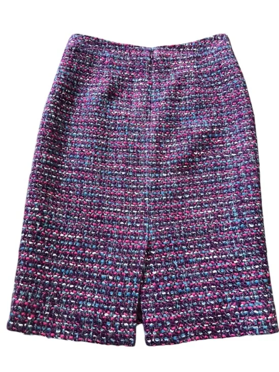 J. Crew purple pink blue tweed boucle wool blend No. 2 pencil skirt - Picture 3 of 13